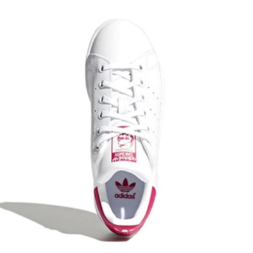 NWOT Adidas Originals Stan Smith White Pink Junior Unisex Size 7 Sneakers